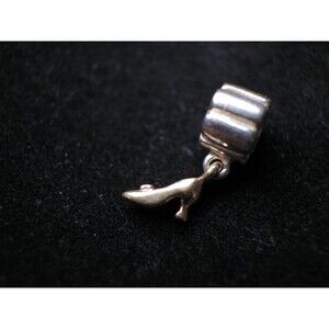 PANDORA Sterling Silver 14K Gold Stiletto Shoe Dangle Charm Bead #790349 RETIRED